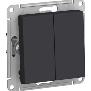 Переключатель 2-клавишный Systeme Electric ATLASDESIGN, скрытый монтаж, карбон